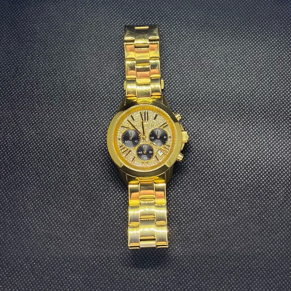 MK unisex watch - gold with diamond face
